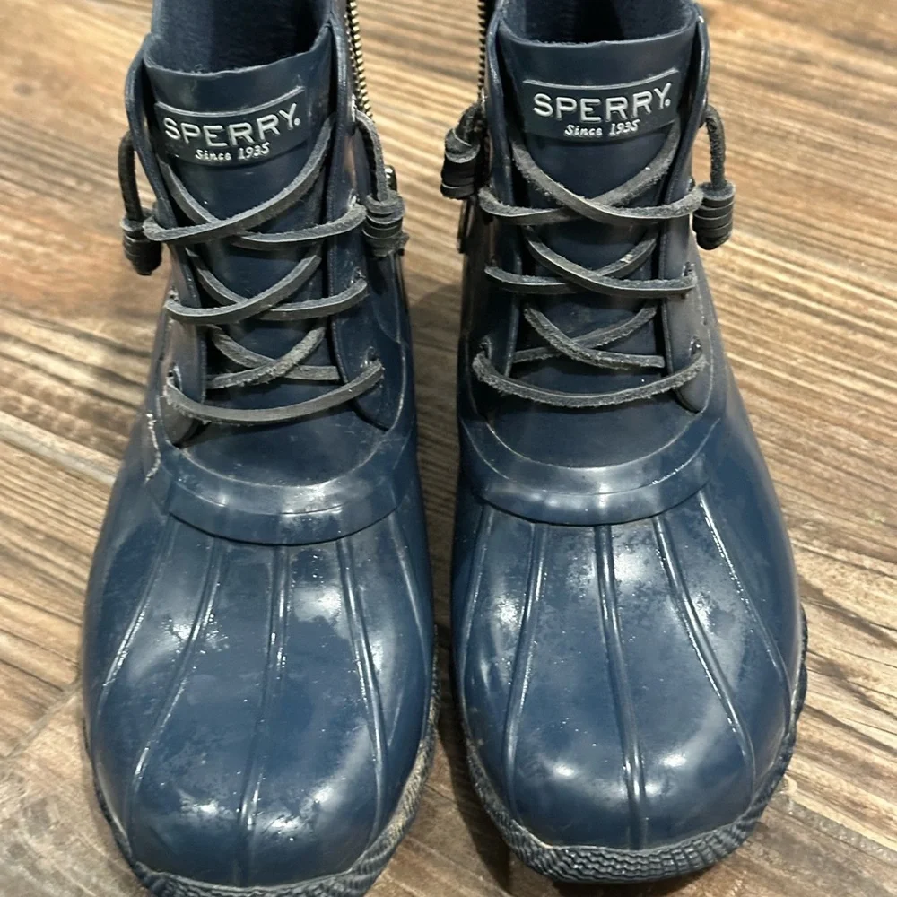 Sperry Navy Salt Water Duck Rain Boots - Picture 7 of 8